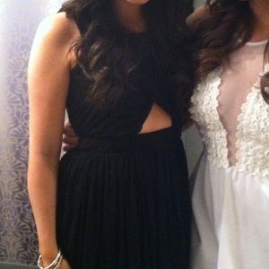 Black party dress with cutout